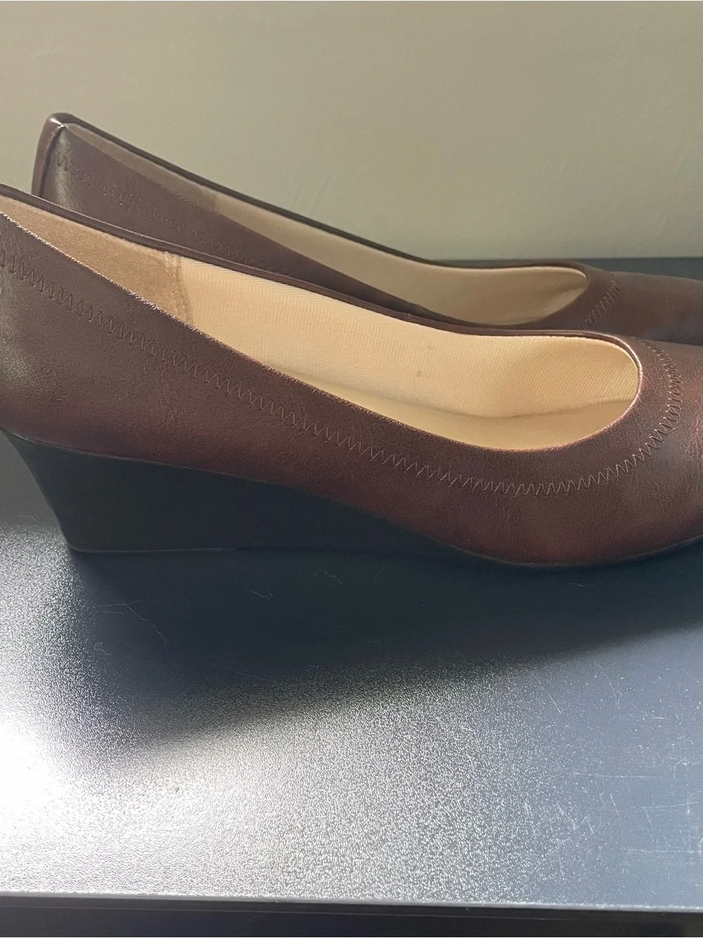 Life Stride Brown Wedges New With Tags Size 9